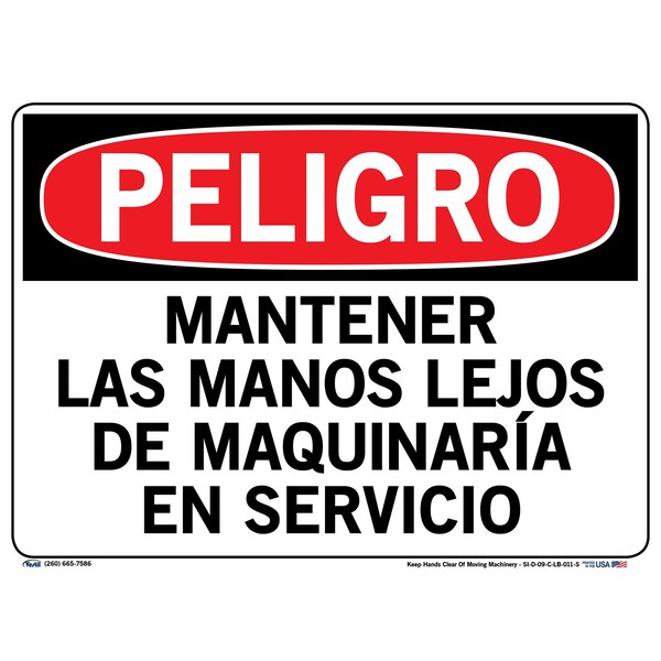 Vinyl Label Sign, 10-1/2" Height, 14-1/2" Width, Vinyl Label, Rectangle, Spanish